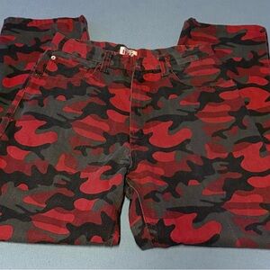 Red and Black Camouflage Pants